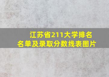 江苏省211大学排名名单及录取分数线表图片