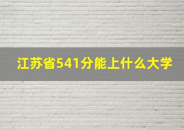 江苏省541分能上什么大学