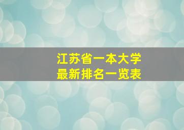 江苏省一本大学最新排名一览表