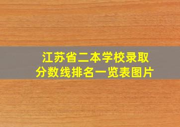 江苏省二本学校录取分数线排名一览表图片