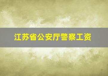 江苏省公安厅警察工资