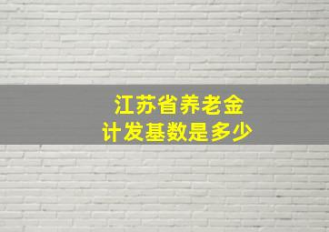 江苏省养老金计发基数是多少