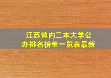 江苏省内二本大学公办排名榜单一览表最新