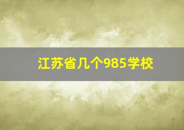 江苏省几个985学校