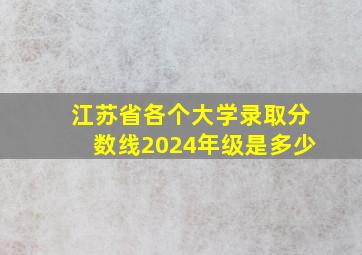 江苏省各个大学录取分数线2024年级是多少