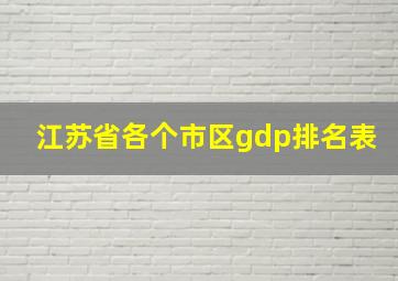 江苏省各个市区gdp排名表