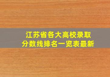 江苏省各大高校录取分数线排名一览表最新