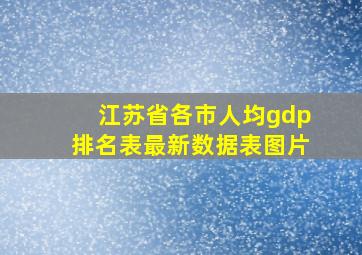 江苏省各市人均gdp排名表最新数据表图片