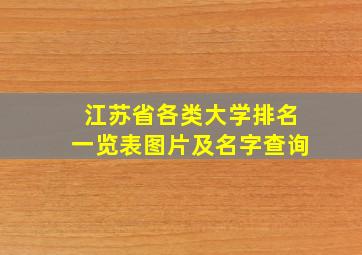 江苏省各类大学排名一览表图片及名字查询