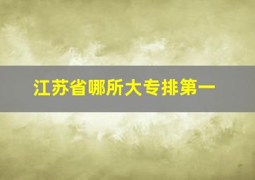 江苏省哪所大专排第一