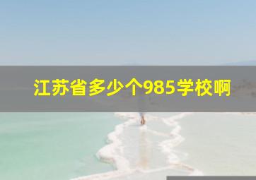 江苏省多少个985学校啊