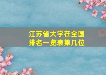 江苏省大学在全国排名一览表第几位