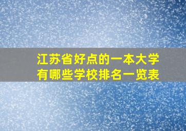 江苏省好点的一本大学有哪些学校排名一览表