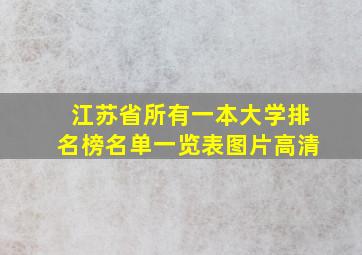 江苏省所有一本大学排名榜名单一览表图片高清