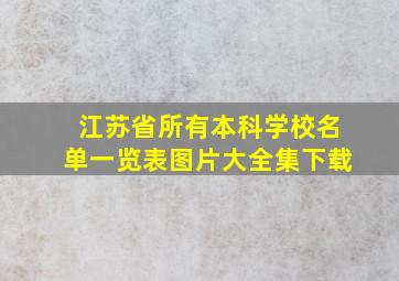 江苏省所有本科学校名单一览表图片大全集下载