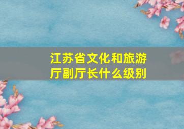 江苏省文化和旅游厅副厅长什么级别