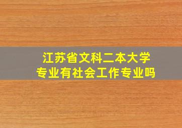 江苏省文科二本大学专业有社会工作专业吗