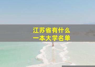 江苏省有什么一本大学名单