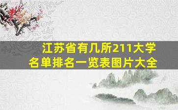 江苏省有几所211大学名单排名一览表图片大全