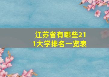 江苏省有哪些211大学排名一览表