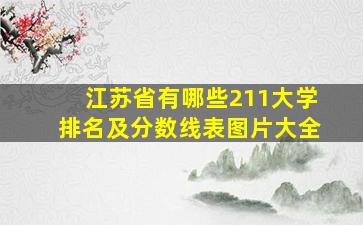 江苏省有哪些211大学排名及分数线表图片大全