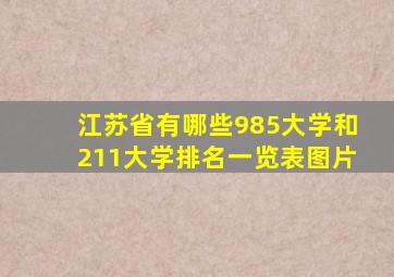 江苏省有哪些985大学和211大学排名一览表图片