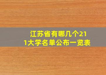 江苏省有哪几个211大学名单公布一览表