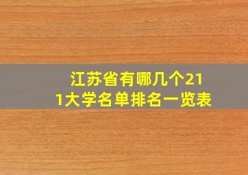 江苏省有哪几个211大学名单排名一览表