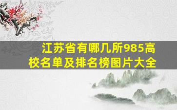 江苏省有哪几所985高校名单及排名榜图片大全