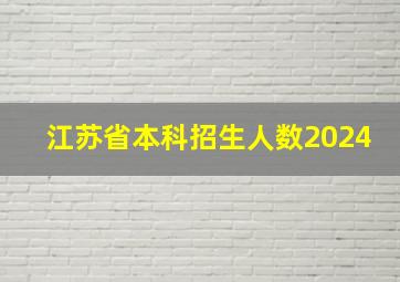 江苏省本科招生人数2024