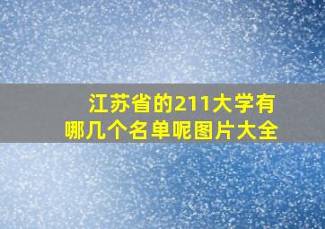 江苏省的211大学有哪几个名单呢图片大全