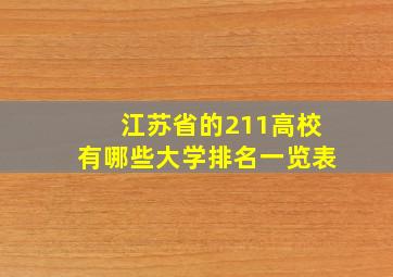 江苏省的211高校有哪些大学排名一览表