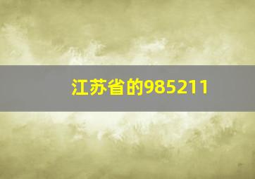 江苏省的985211