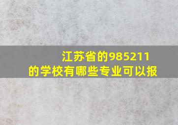 江苏省的985211的学校有哪些专业可以报