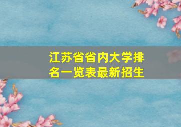 江苏省省内大学排名一览表最新招生