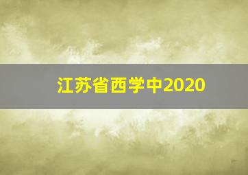 江苏省西学中2020