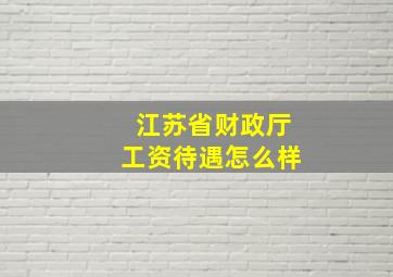 江苏省财政厅工资待遇怎么样