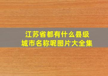 江苏省都有什么县级城市名称呢图片大全集