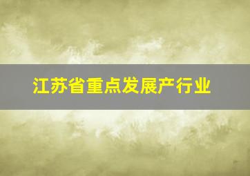 江苏省重点发展产行业