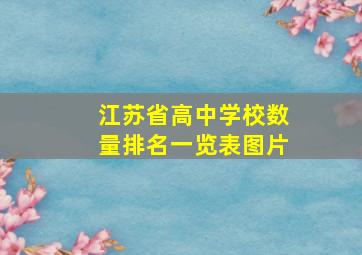 江苏省高中学校数量排名一览表图片