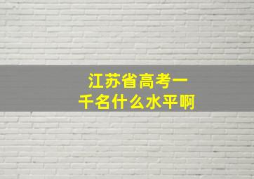 江苏省高考一千名什么水平啊