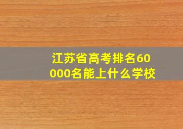 江苏省高考排名60000名能上什么学校