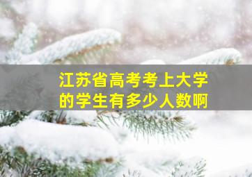 江苏省高考考上大学的学生有多少人数啊