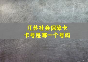 江苏社会保障卡卡号是哪一个号码