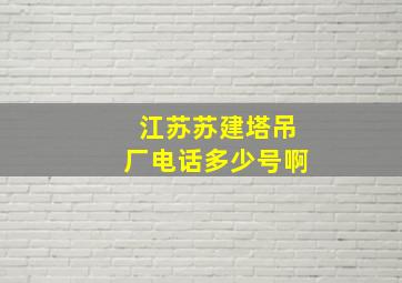 江苏苏建塔吊厂电话多少号啊