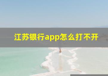 江苏银行app怎么打不开