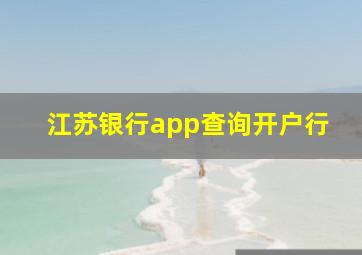 江苏银行app查询开户行