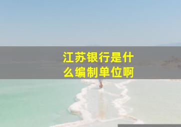 江苏银行是什么编制单位啊