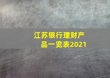 江苏银行理财产品一览表2021