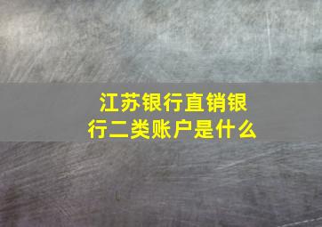 江苏银行直销银行二类账户是什么